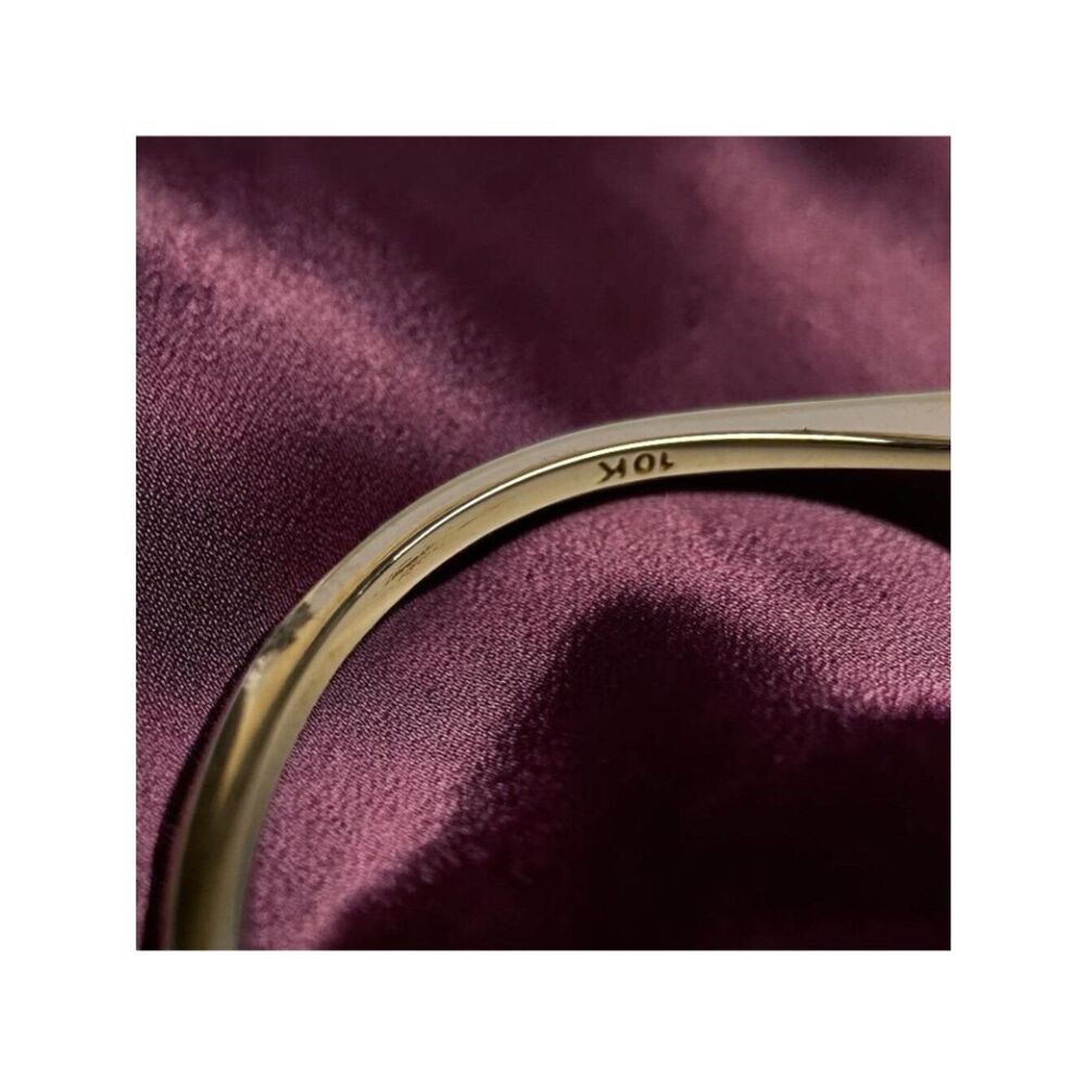 10K Gold- Natural Colombian Emerald & Diamond Ring -Size 8 -1ct Bypass Ring 2.2g - Picture 13 of 16